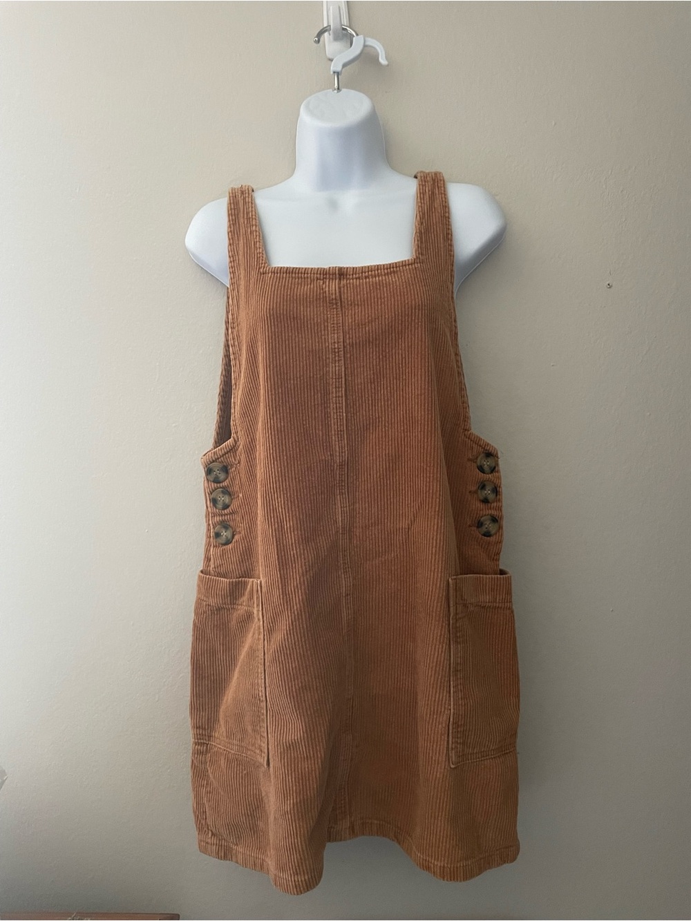 Brown Corduroy Pinafore Dress